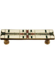 Prairie Tulips Drawer Pull with Enamel Inlay - 3" Center to Center